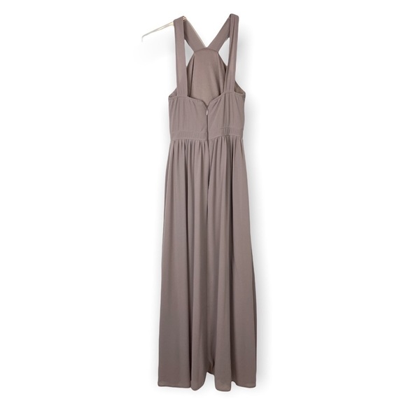 Lulus Air of Romance Bridesmaid Taupe Halter Long Maxi dress gown size small - Picture 5 of 9
